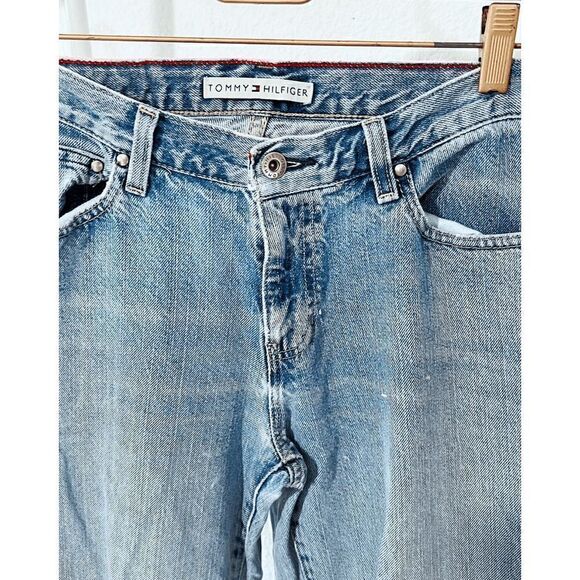 Vintage Y2k Tommy Hilfiger Distressed Straight Leg Jeans - Picture 3 of 5